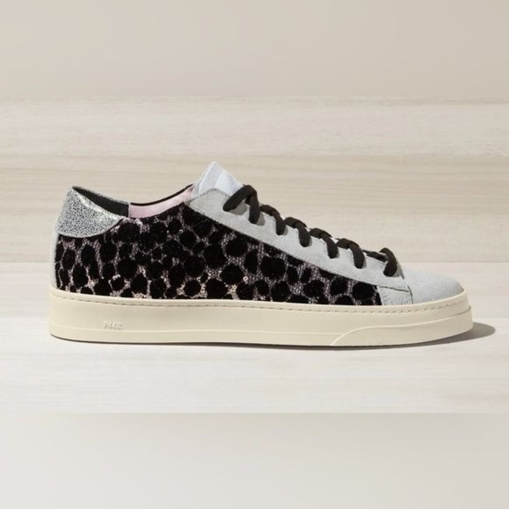 P448 Jack Petit Saldo Sneakers EU 38 US 8 Black/Gray Suede & Velvet Casual Shoes